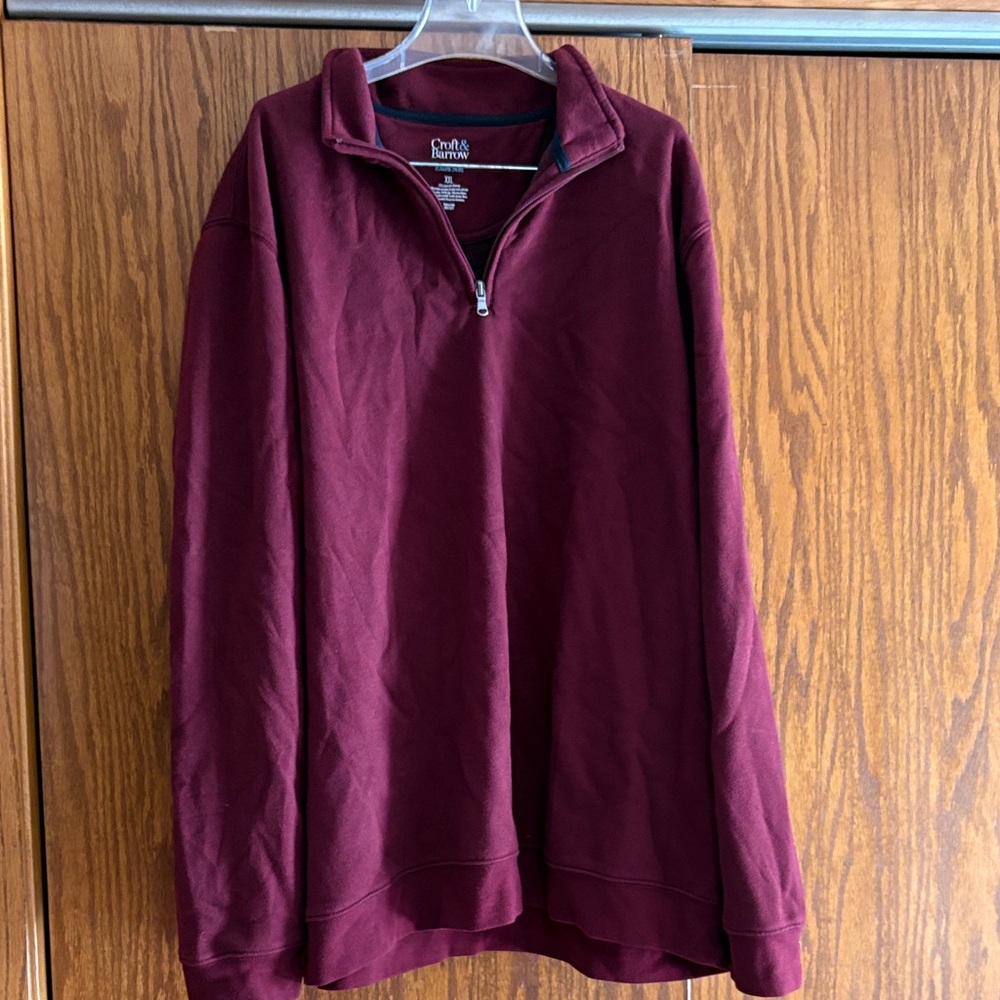 Croft & Barrow Men's Burgundy Zip-Up Sweater